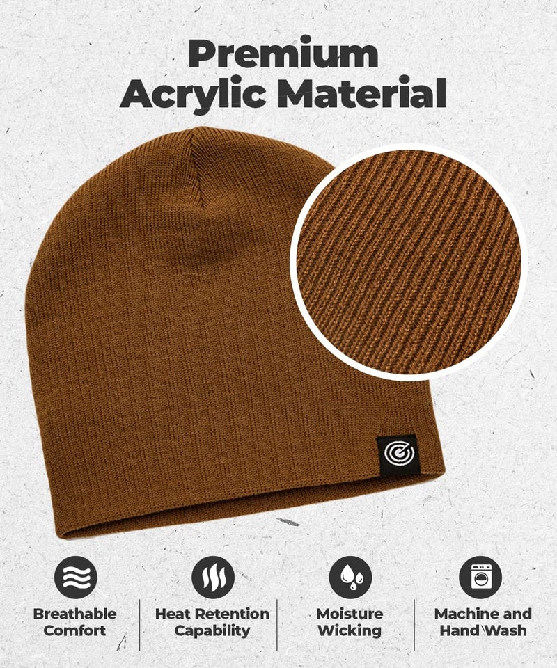 Revony Original Beanie Cap - Soft Knit Beanie Hat - Warm and Durable (Brown) - Image 2
